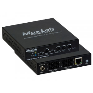 MUXLAB Dante/Quad Channel Audio PoE Gateway